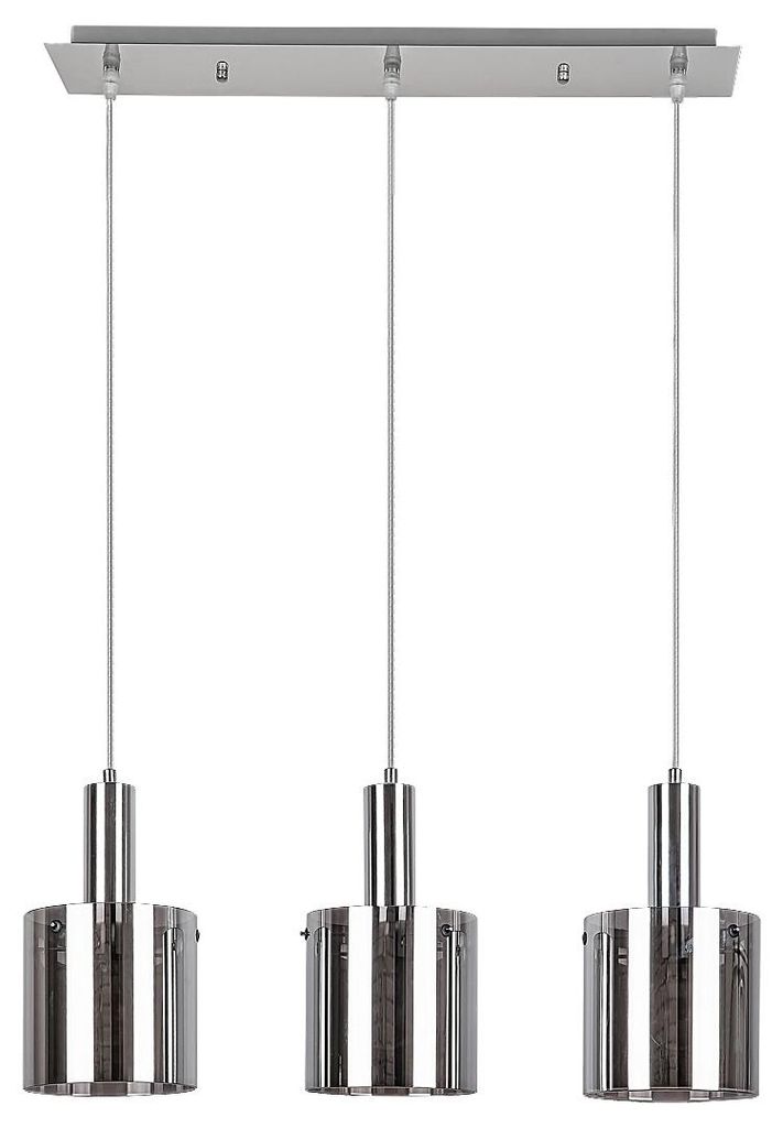 Rabalux 5250 Pendelleuchte 3 Spots Donati, E27, silber-schwarz-grau, rund, Modern, ø150mm