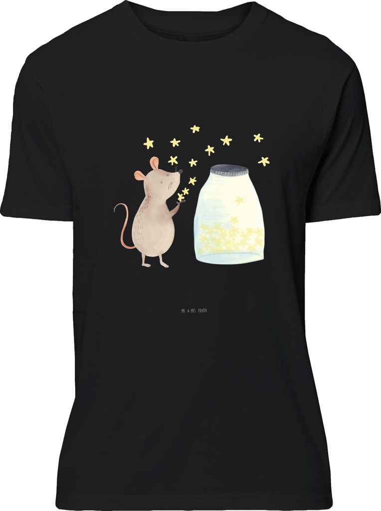 Mr. & Mrs. Panda Tshirt Maus Sterne - Schwarz - Geschenk, T-Shirt mit Aufdruck, Taufe, Taufgeschenk, Statementshirt, S, Lustige Sprüche, Schwanger...