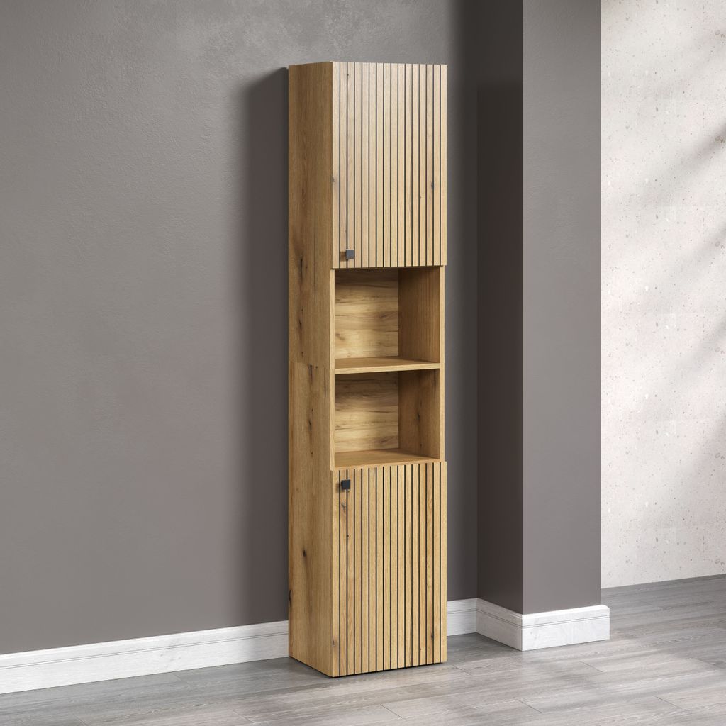 trendteam Bad Hochschrank Pure Bliss Evoke Eiche Melamin Produktbild 7
