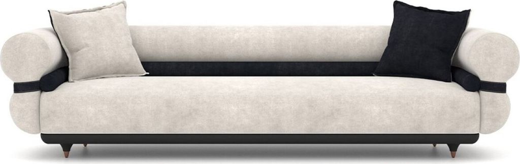Casa Padrino Luxus Sofa Grau / Blau / Schwarz / Kupfer 260 x 88 x H. 65 cm - Wohnzimmer Sofa - Hotel Sofa - Wohnzimmer Möbel - Hotel Möbel - Luxu...