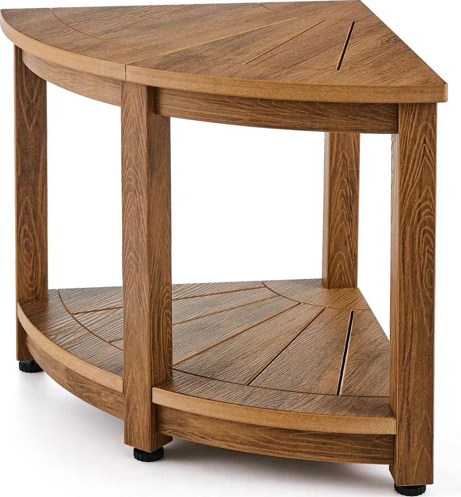 Panca da doccia angolare VEVOR Panca da doccia angolare, altezza 47 cm, polistirolo con venature del legno, portata 159 kg, sgabello da doccia per bagno con ripiano, sgabello da doccia per docce interne ed esterne, per bagni, soggiorni