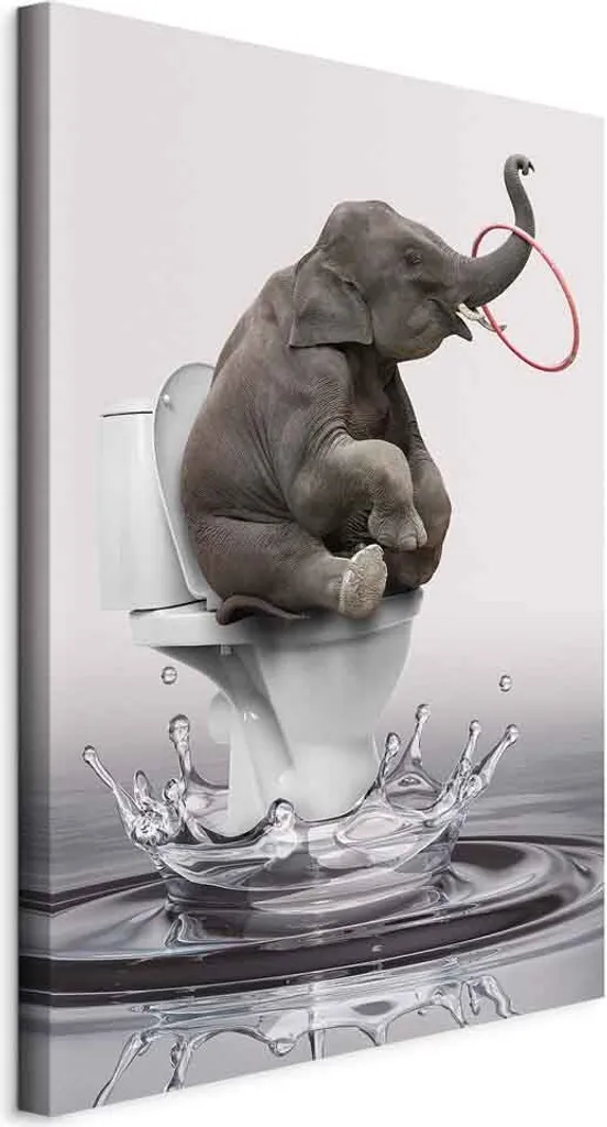 Wall Art Elefante Surf 80x120 cm - Quadro Moderno Animale Fantastico