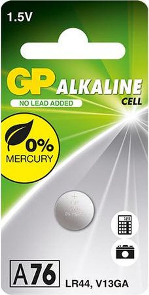 GP Batteries 05076AC10 1x10 GP Alkaline LR44, 76A Batterien Productafbeelding 