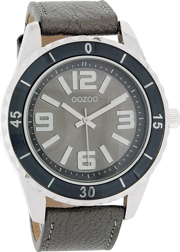 Montre Oozoo taupe Vintage Series UOC4273A en cuir véritable gris