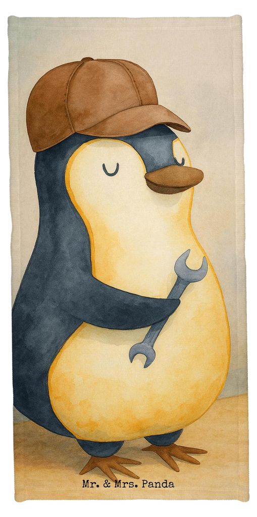 Mr. & Mrs. Panda Frottier Wenn Papa es nicht reparieren kann, sind wir am Arsch Design - Grau Pastell - Geschenk, Schraubenschlüssel, Pinguin, Str...