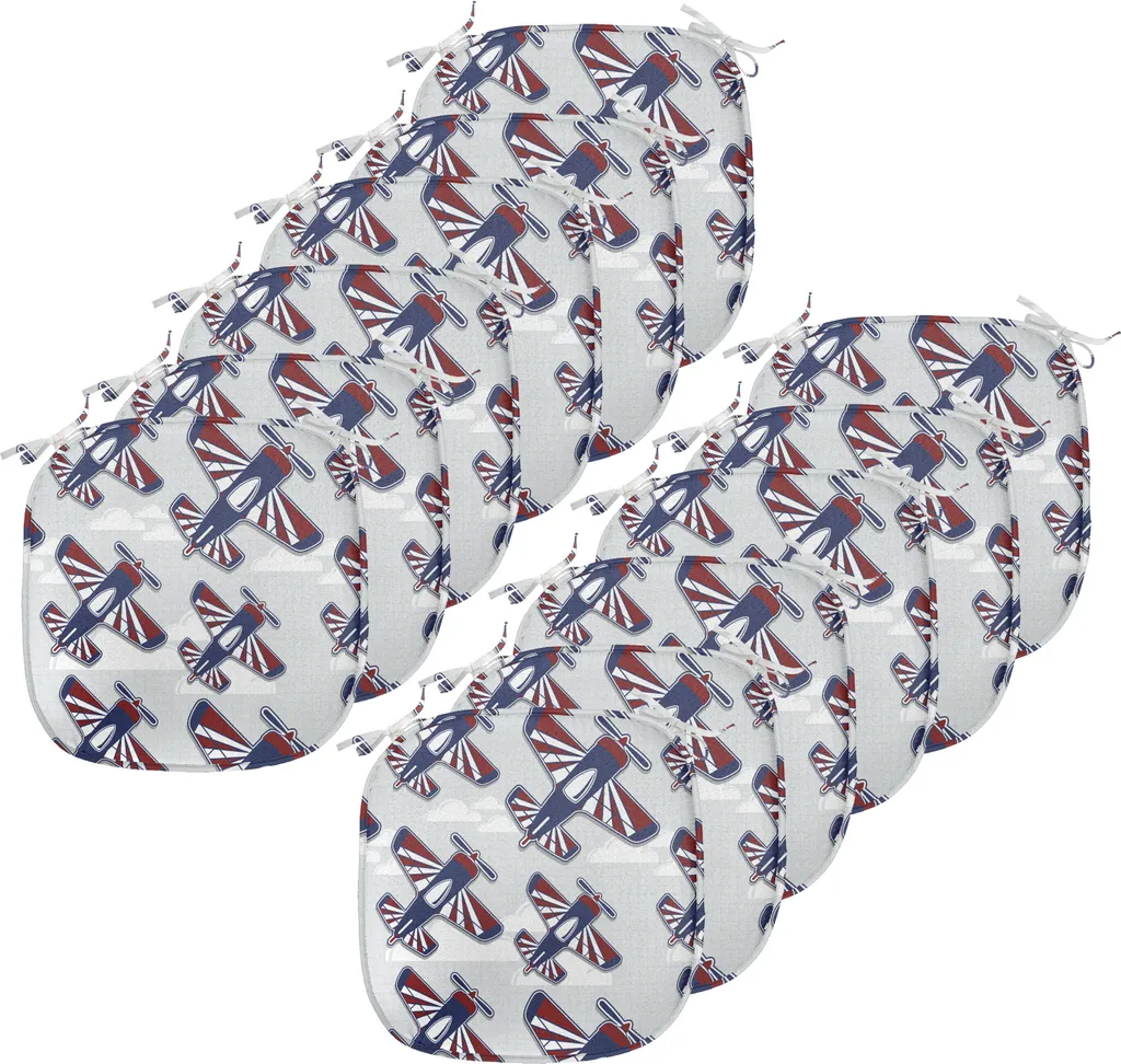 Coussins de Chaise Imperméables 40x40 cm avec Attaches Lot de 12 Pièces