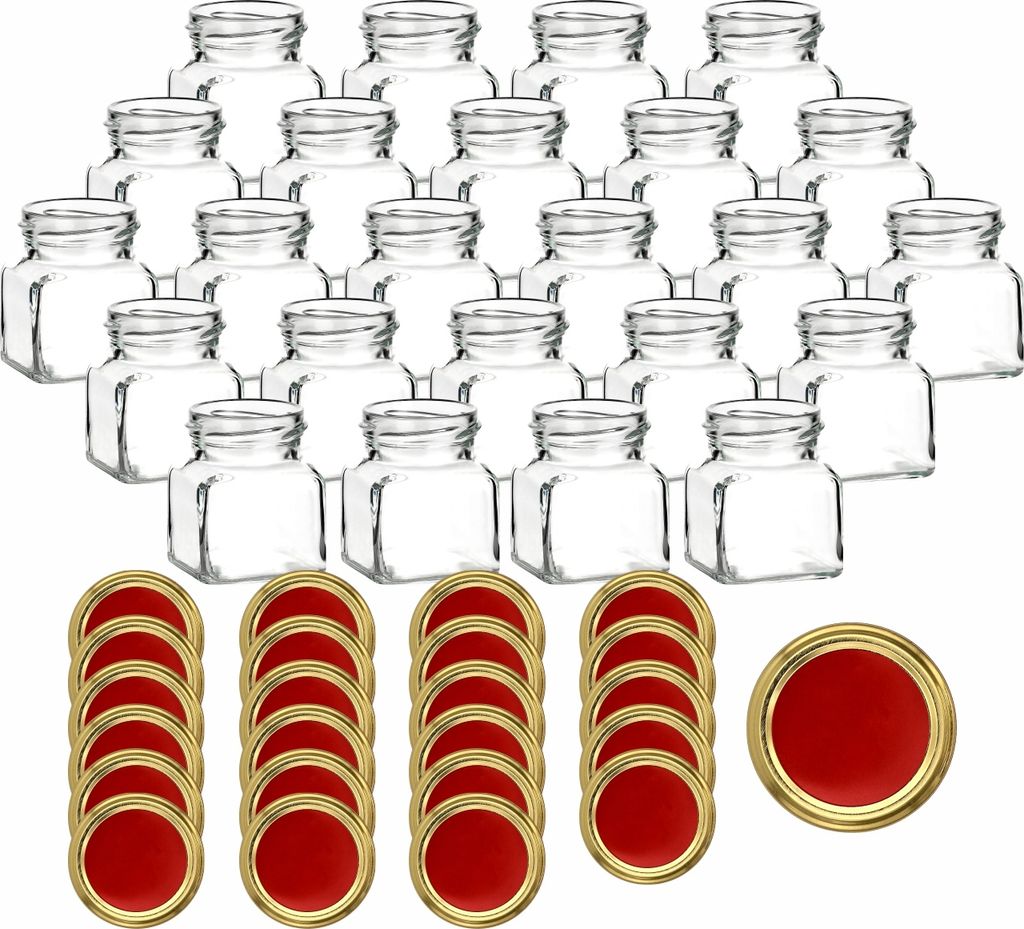 gouveo 24er Set Einmachgläser 120 ml eckig Produktbild 