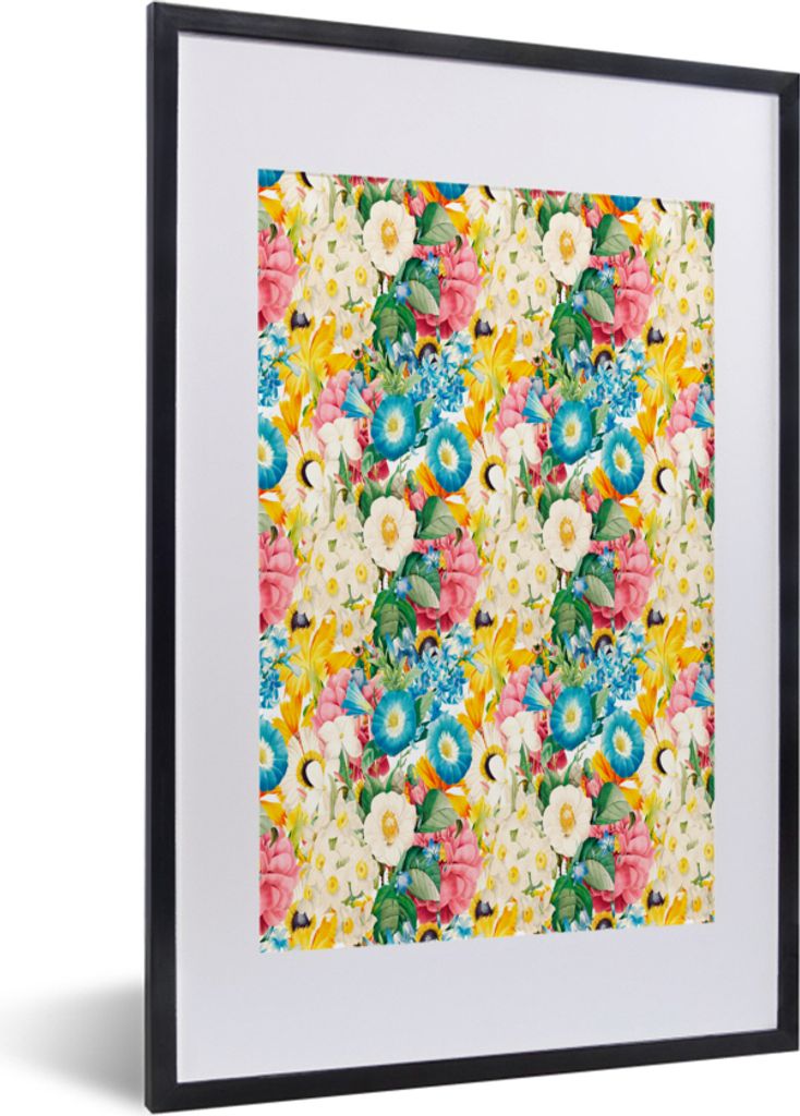 MuchoWow MuchoWow Gerahmtes Poster Blumen - Frühling 40x60 cm - Poster mit zchwarzem Bilderrahmen - Poster in Rahmen