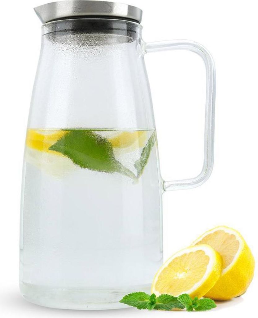 Intirilife Karaffe in KLAR – 1,2l Krug aus Borosilikatglas Produktbild 