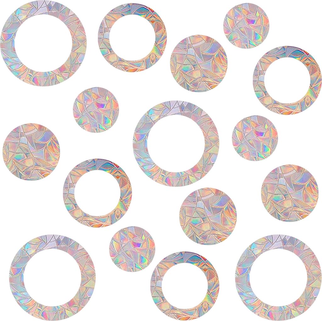 20 Stück/Set runder Regenbogenprisma-Fensteraufkleber, schillernder Antikollisions-Vogelalarm, abnehmbarer Sonnenfänger, elektrostatischer Glasau...