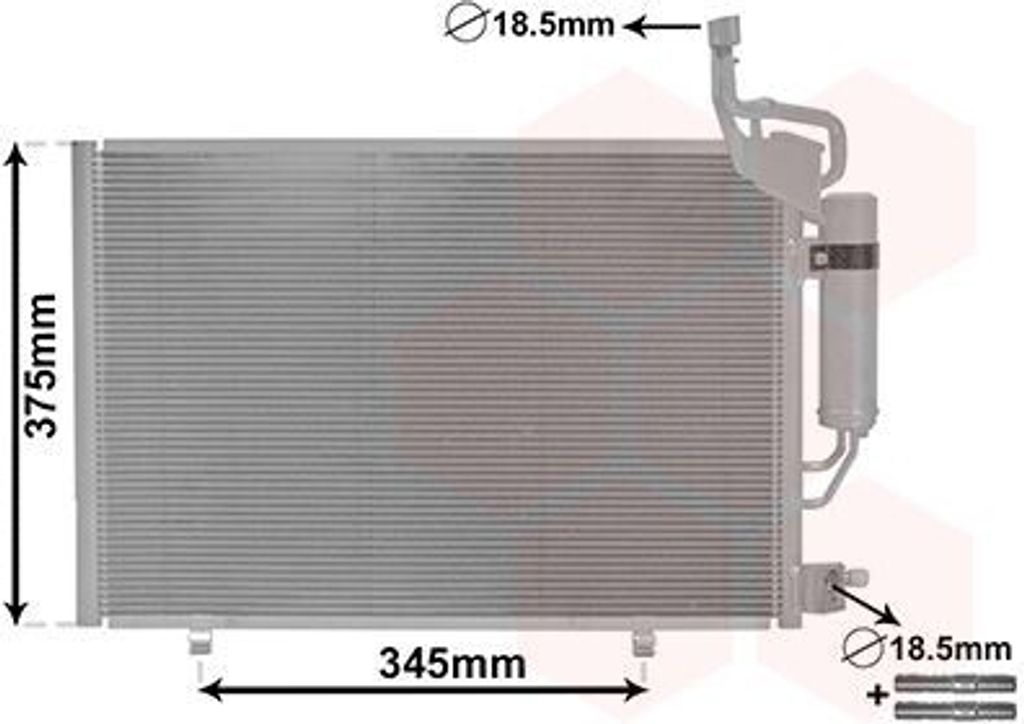 VAN WEZEL 18015705 Kondensator Klimaanlage Klimakondensator für FORD Fiesta Mk6 Schrägheck (JA8, JR8) +Trockner