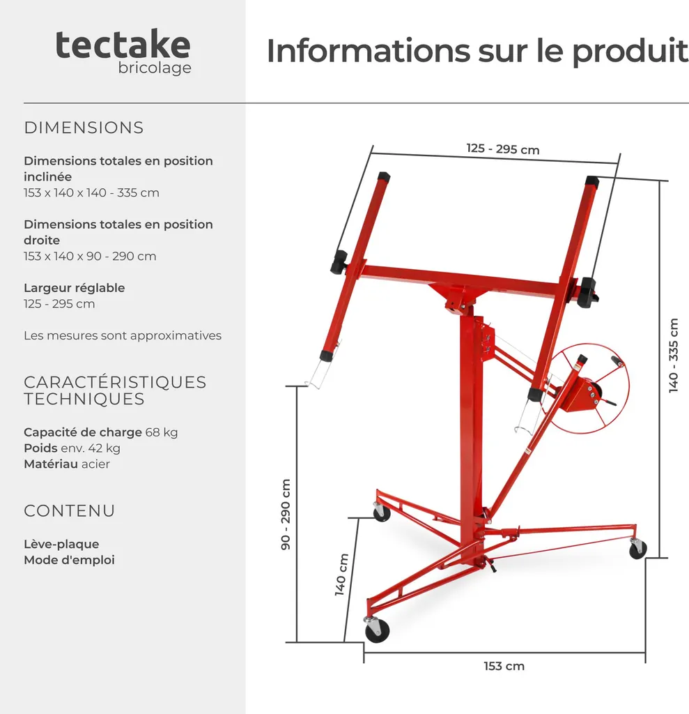 Lève-plaque rouge : la solution pour poser vos plaques sans mal de dos