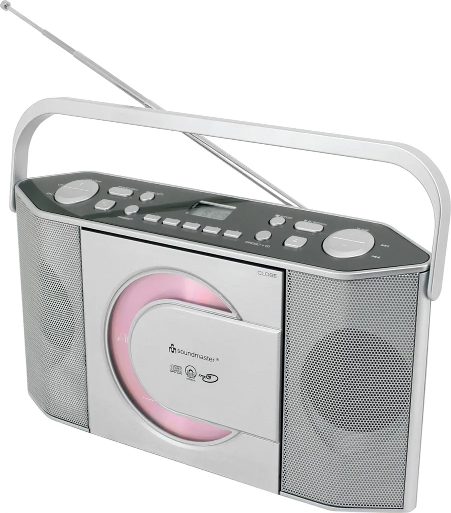 Soundmaster RCD1755SI Radio de poche stéréo avec lecteur CD intégré argent