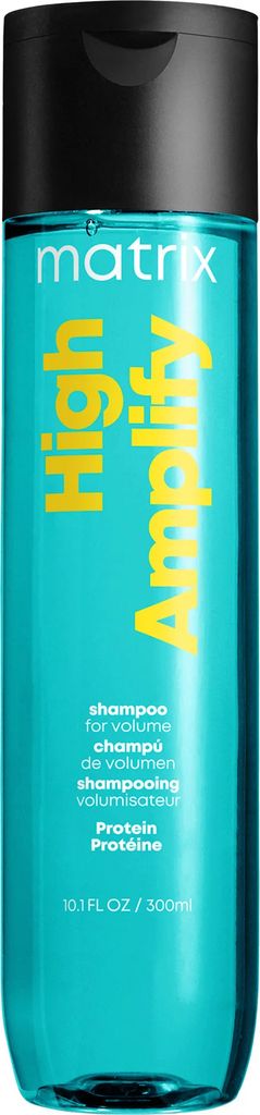 A product shot of a bottle of Matrix Total Results High Amplify Shampoo.