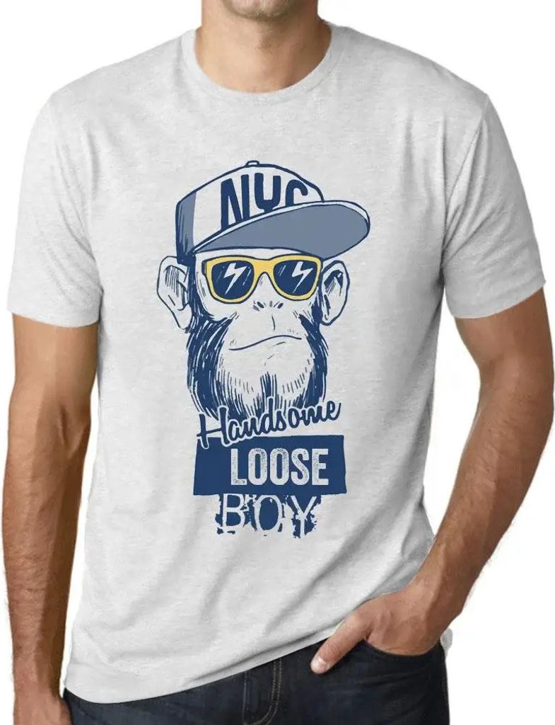 Herren Grafik T-Shirt Hübscher Junge frei – Handsome Boy Loose – Öko-Verantwortlich Vintage Jahrgang Kurzarm Lustige Druck Geburtstag Geschen...