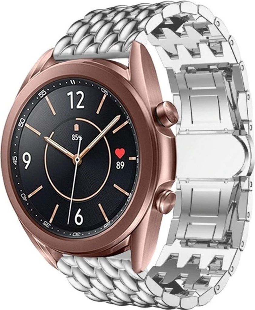 Strap-it Gliederarmband - Kompatibel mit Samsung Galaxy Watch 3 Armband 41mm Ersatzarmband Edelstahl - Faltschließe - Hochwertiges Material - für...