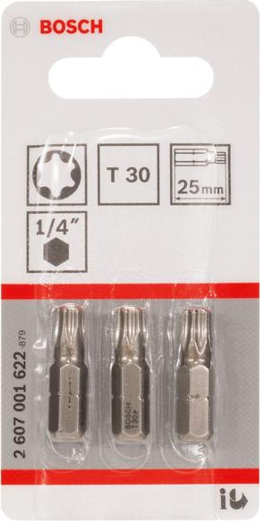 Schrauberbit Extra-Hart T30, 25 mm, 3er-Pack