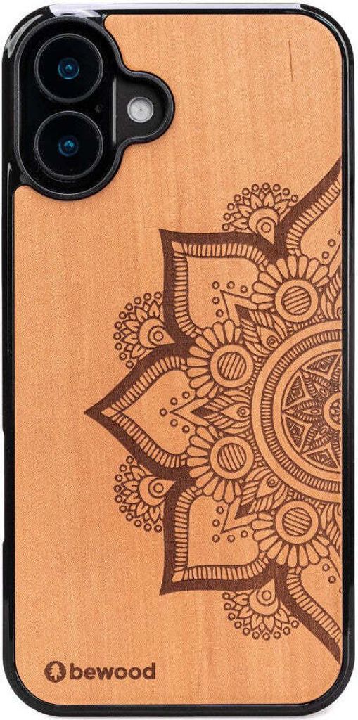 Holzhülle für iPhone 16 Plus, Bewood Apfelbaum Mandala