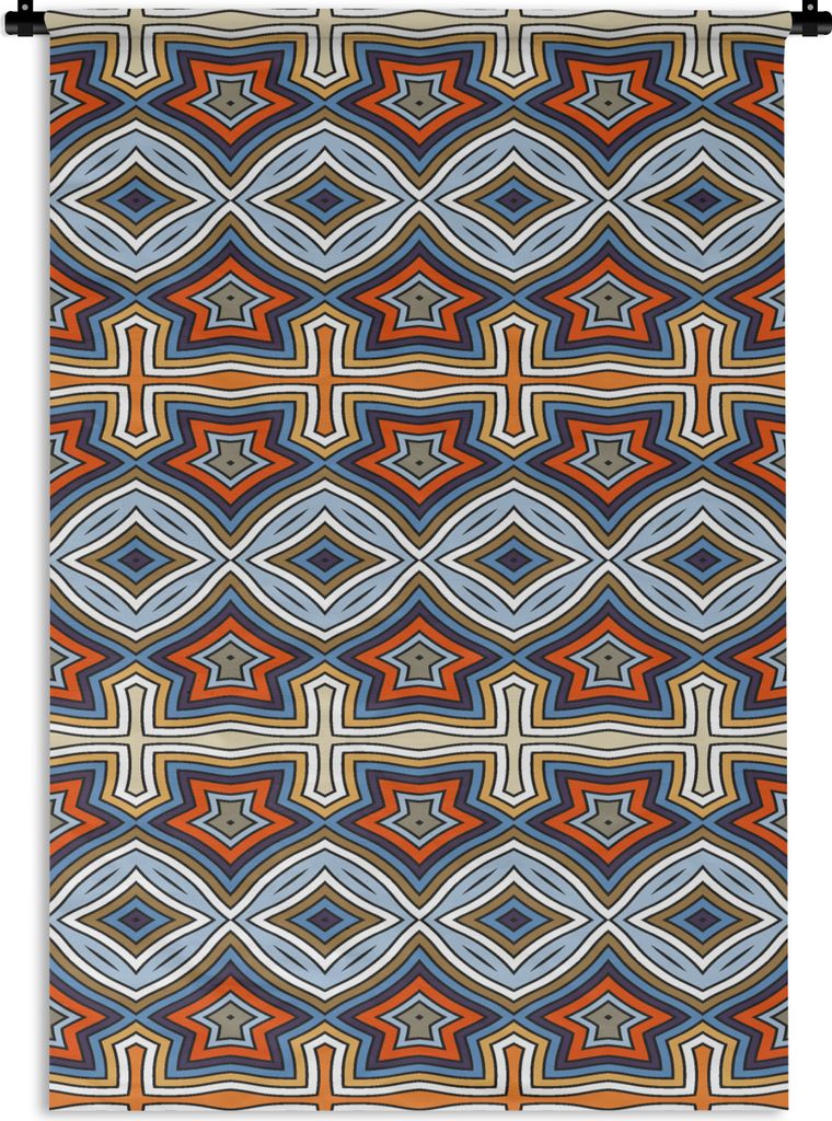 MuchoWow Wandteppich Wandbehang Muster - Afrika - Formen 60x90 cm Tapisserie Dekoration Wandtuch - Foto-Teppich - Abwaschbar