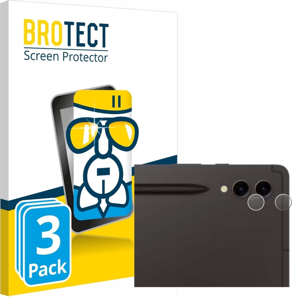 3x BROTECT Schutzglas für Samsung Galaxy Tab S9 Ultra 5G (NUR Kameraschutz) Schutzfolie Panzer Folie Glas Display Schutz klar
