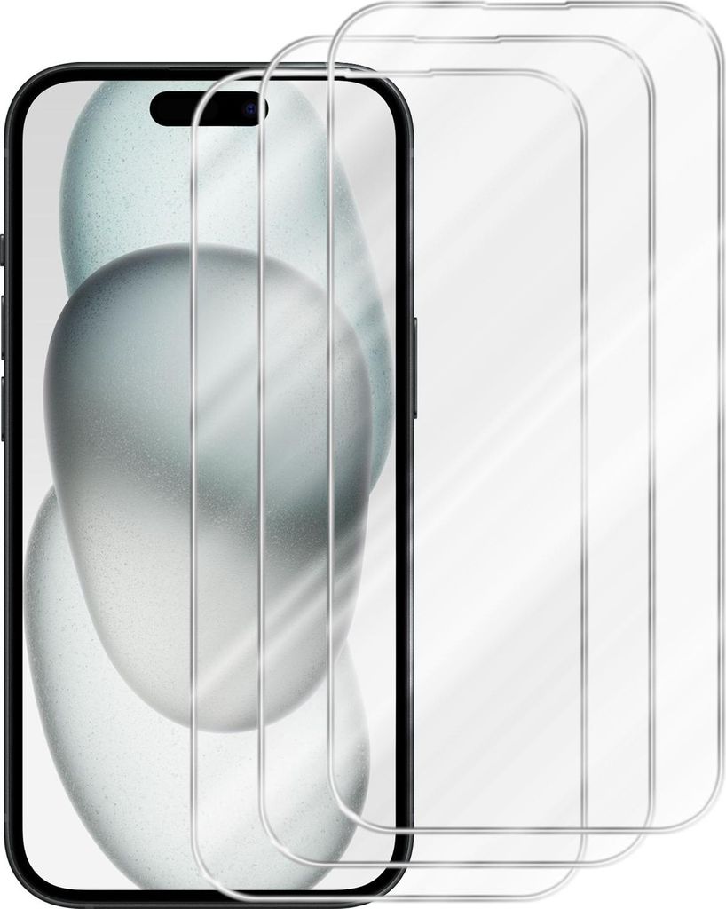 Cadorabo 3x Schutzfolie für Apple iPhone 16 PLUS in KRISTALL KLAR Gehärtetes Tempered Display-Schutzglas Panzerfolie