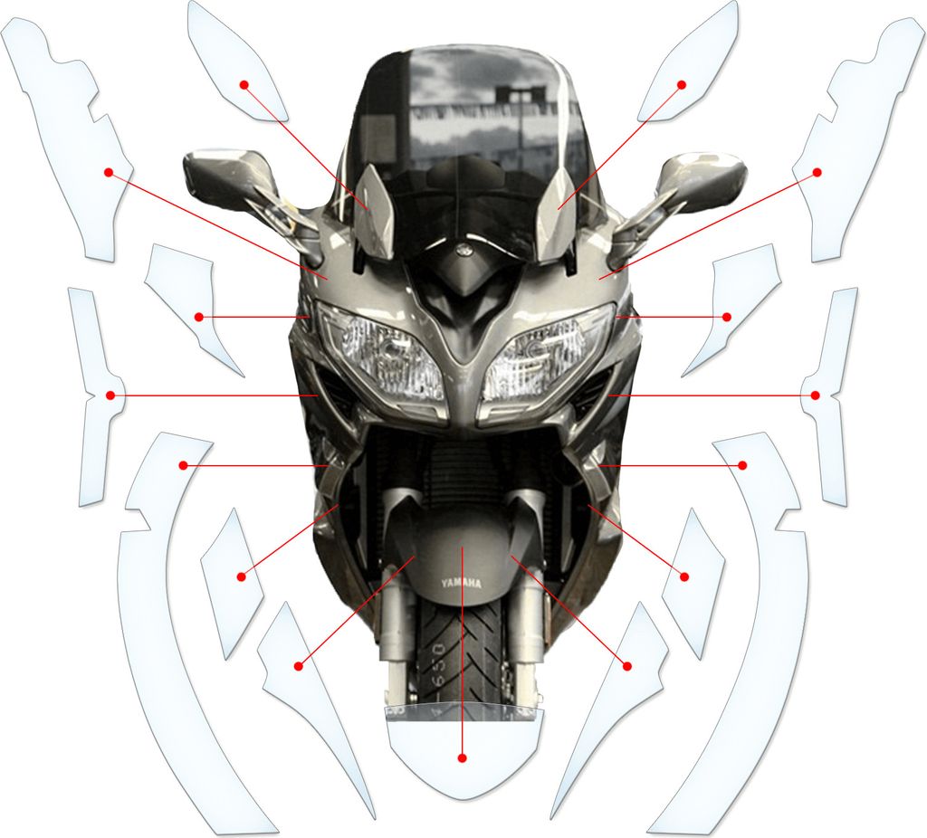 Lackschutzfolie Steinschlagschutz passend für Yamaha FJR1300A RP23 RP28 2014+