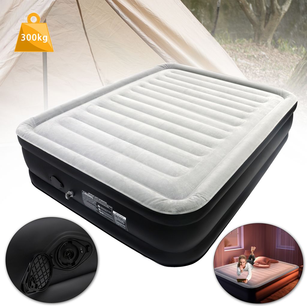 LARS360 Aufblasbare Matratze Luftbett 2 Person -200 x 155 x 46 cm Selbstaufblasend Camping mit Elektrischer Luftpumpe Gästebett Luftmatratze Matratze