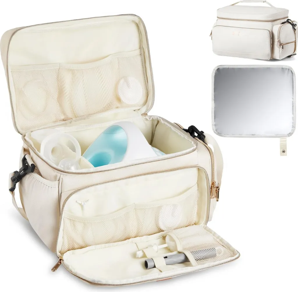 Sac de transport pour tire-lait et conservation du lait maternel beige