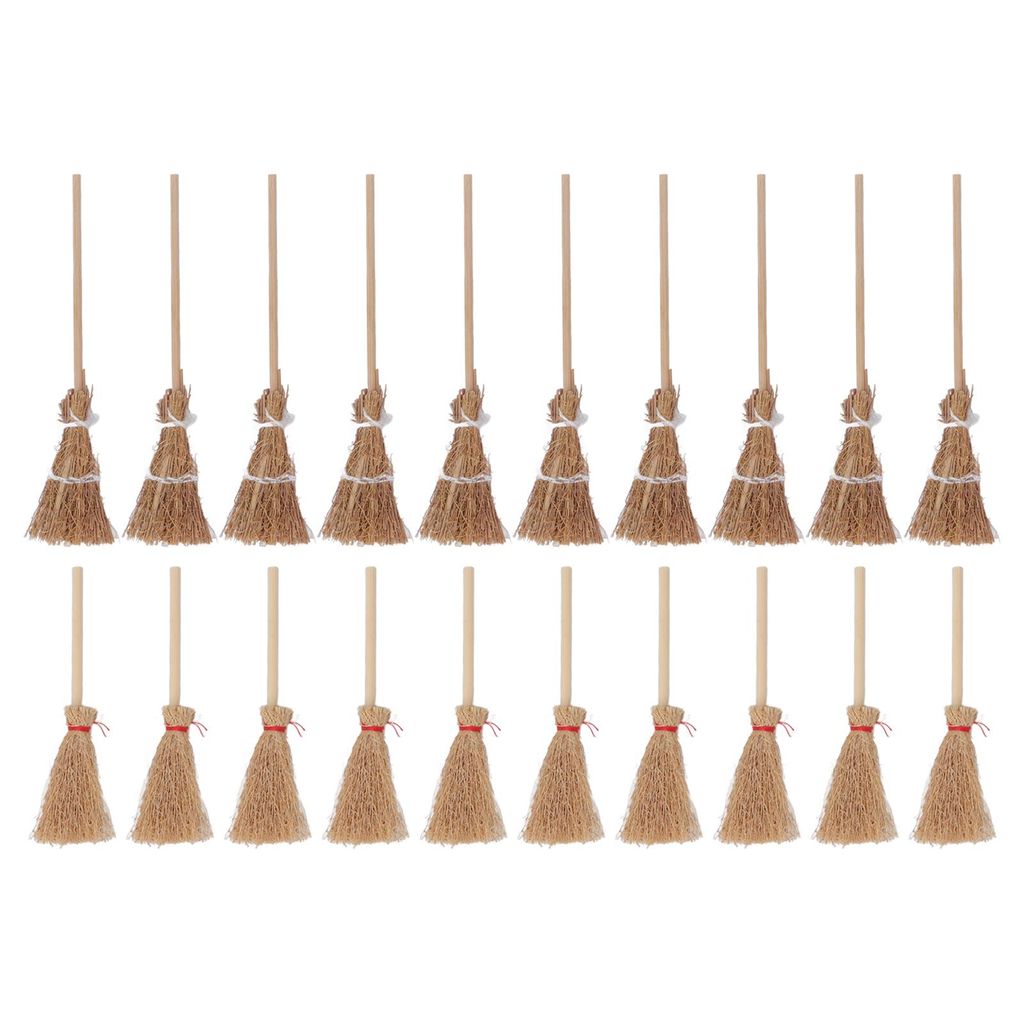 20 mini balais de sorcière en bambou 14 cm/10 cm - Balai Image du produit 