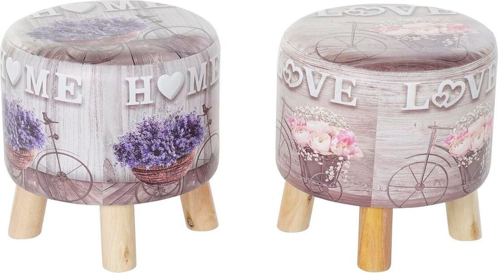 Fußstütze DKD Home Decor Grau Fahrrad Rosa Lila PolyurethanKiefer (30 x 30 x 30 cm) (2 Stück) (30 x 30 x 32 cm)