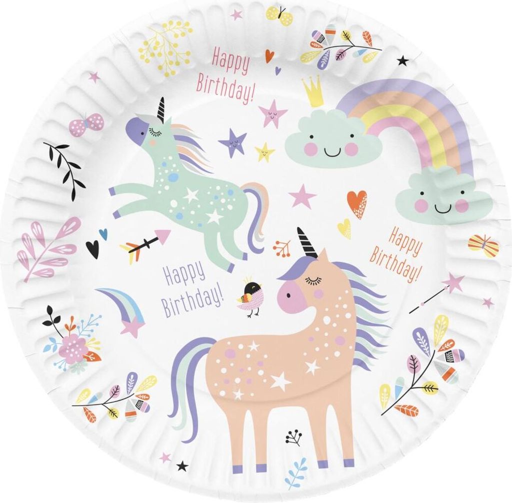 8 Glady Unicorn Pappteller 23cm Produktbild 