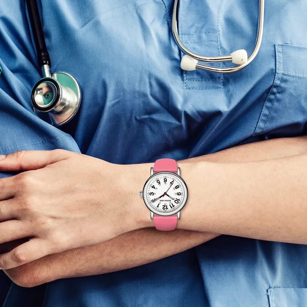 orologio da infermiera impermeabile per professionisti del settore medico, studenti, donne e uomini, quadrante luminoso, 24 ore con lancetta dei secondi