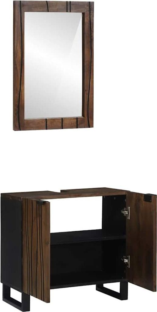 "2026 MODERNE"Badezimmermöbel-Set stylische - Badezimmerschrank, Badschrank - mit Regal 2 pcs Walnussbraun Holzwerkstoff - Badezimmerschränke Neu...