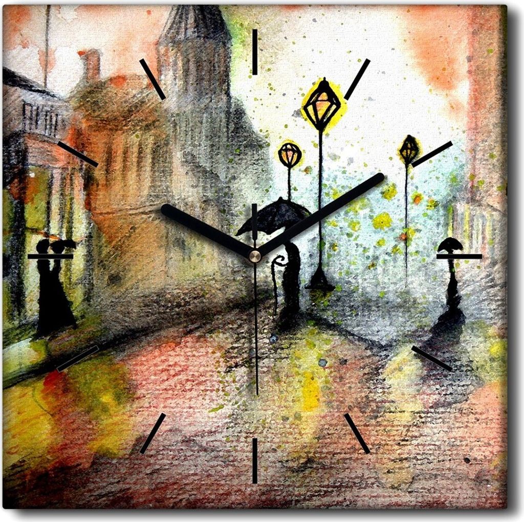 Coloray Uhr auf Leinwand 30x30 cm Wand Uhr Dekoration Produktbild 
