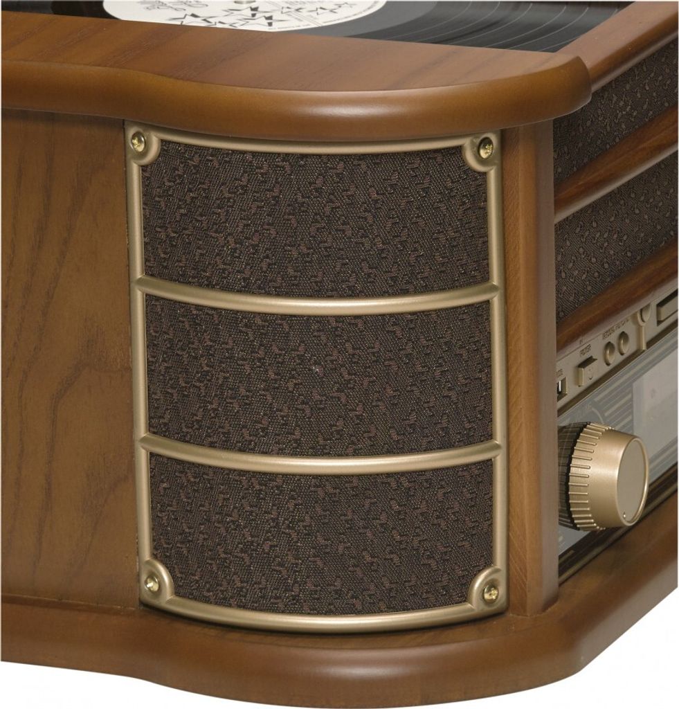 Denver MCR-50MK2 Retro drevený gramofón s rádiom CD kazetou Obrázok produktu 12