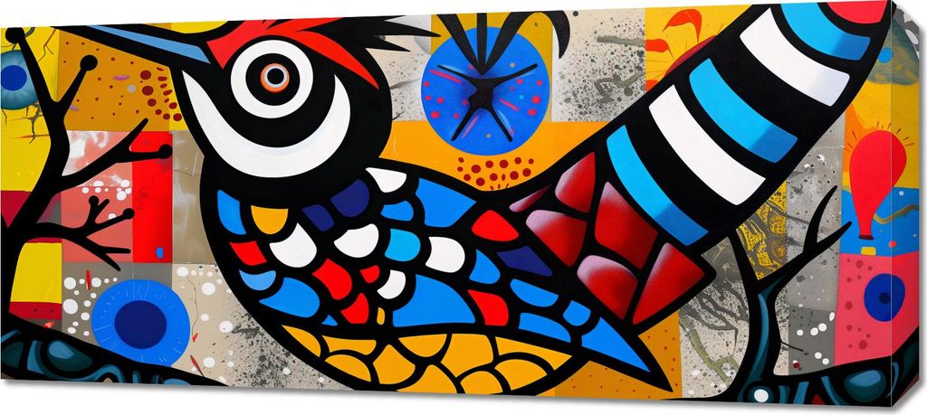 Bild 90x40cm Vogel Auf dem Rücken