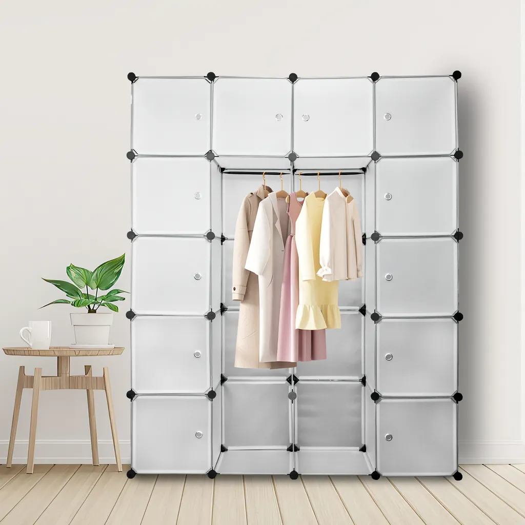 Hengda Armoire à vêtements DIY 180x142x37cm - Étagère modulable 20 cubes