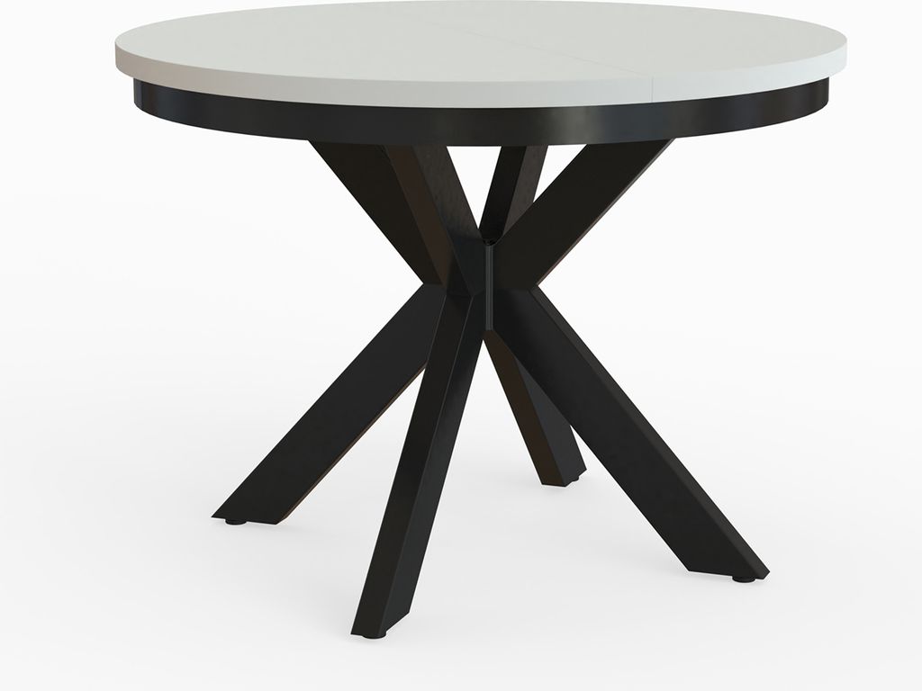 MEBLINI Esstisch Rund Ausziehbar aus Metall - Loft - Esszimmertisch Modern - Küchentisch - Ausziehtisch - Round Dining Table - Esszimmertische - 1...