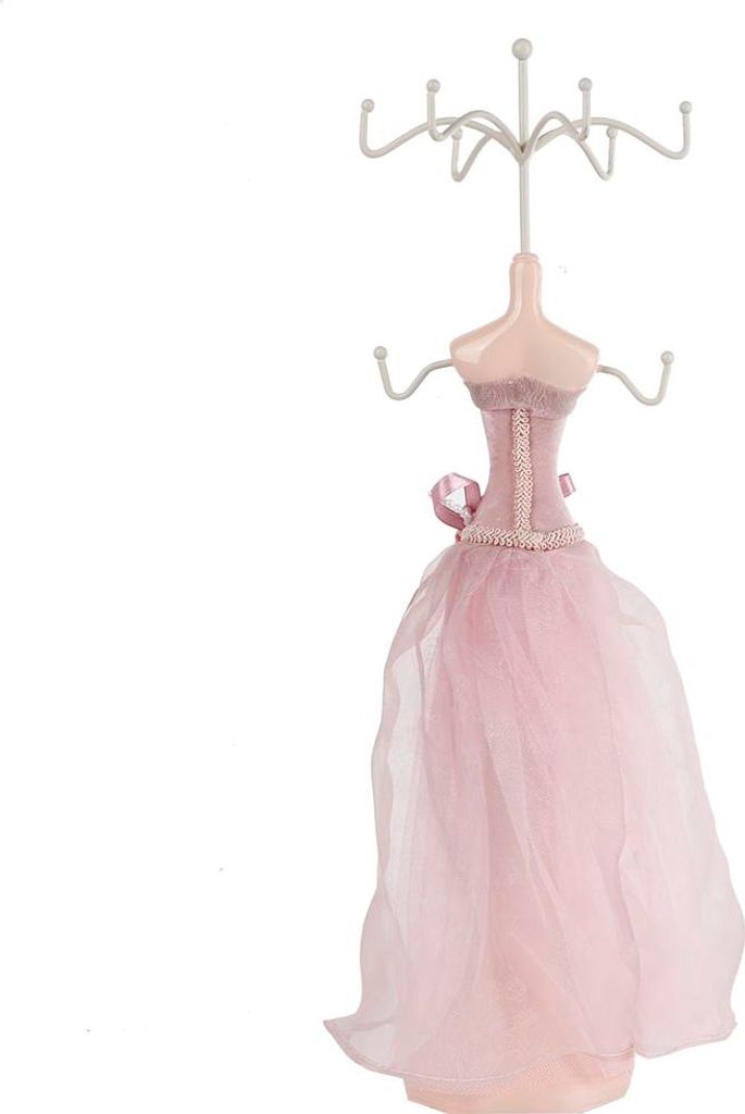 Modellkleid, hochhackige Schuhe, Ohrringe, Halskette, Ring, Schmuckhalter, Ständer, Display (großes Modell)