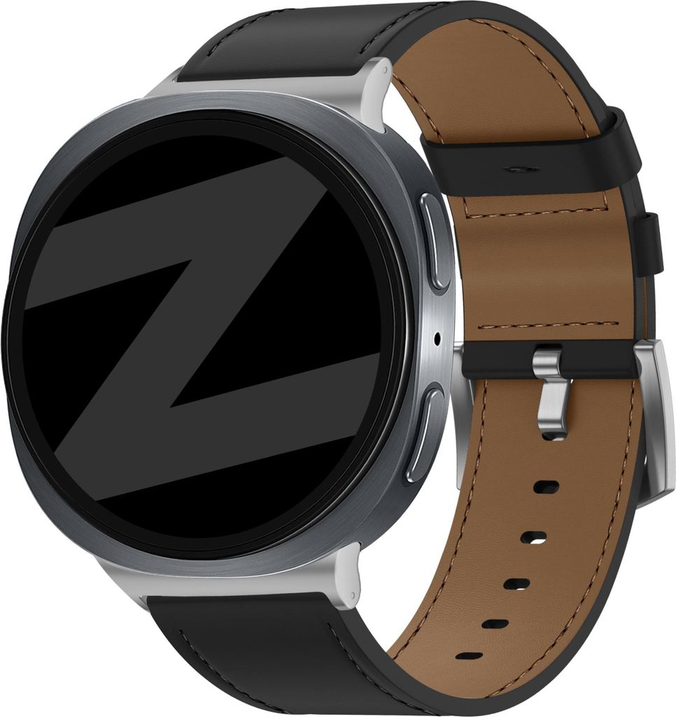 Bandz Lederarmband 'Classic' passend für Samsung Galaxy Watch 8 – 40 mm / 8 – 44 mm / 8 Classic (schwarz)