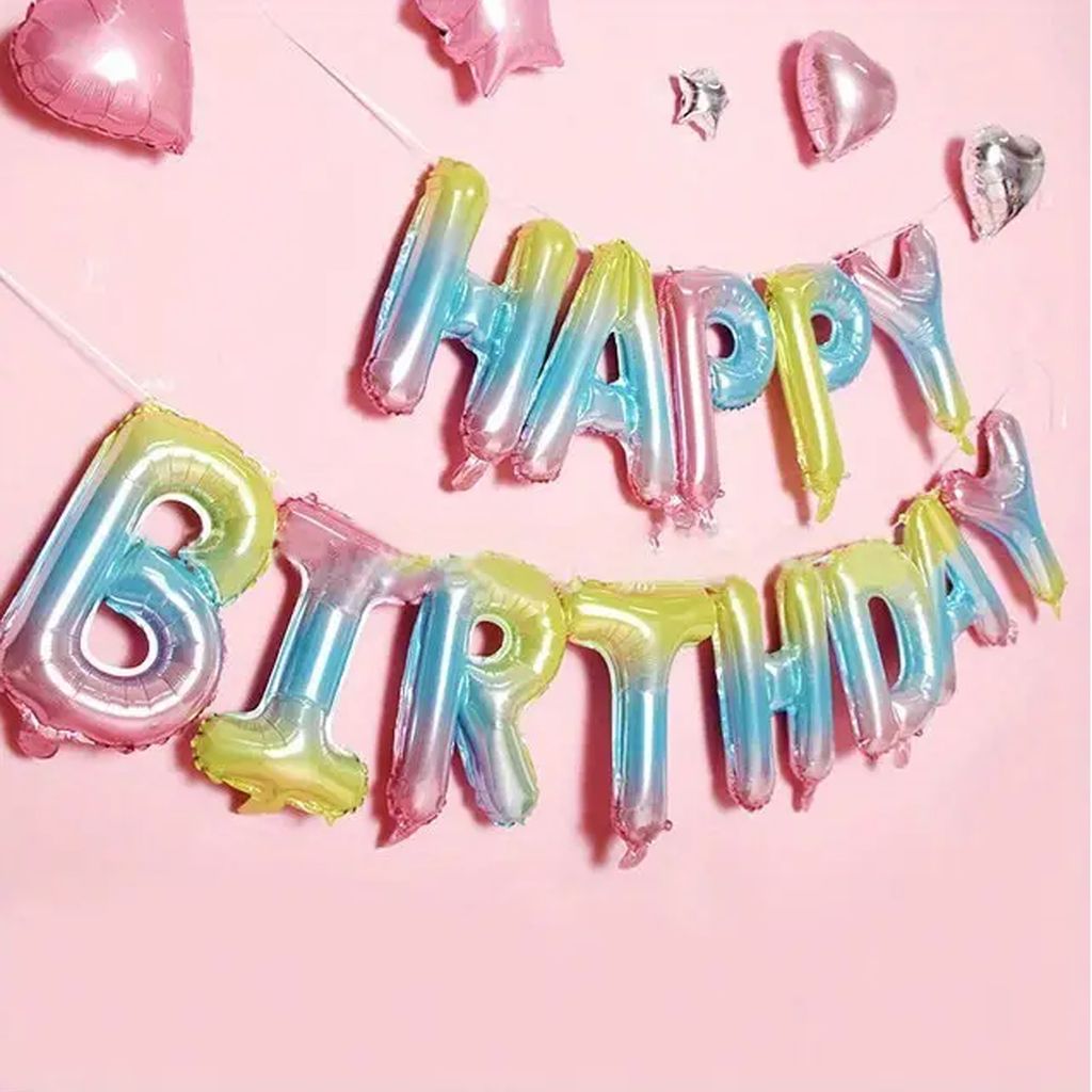 Happy Birthday  Luftballons Girlande Geburtstagsdeko Produktbild 