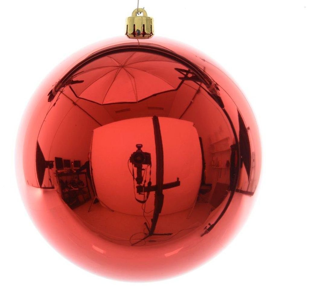 Boule Noel polystyrene d20cm rouge brillant unite Image du produit 
