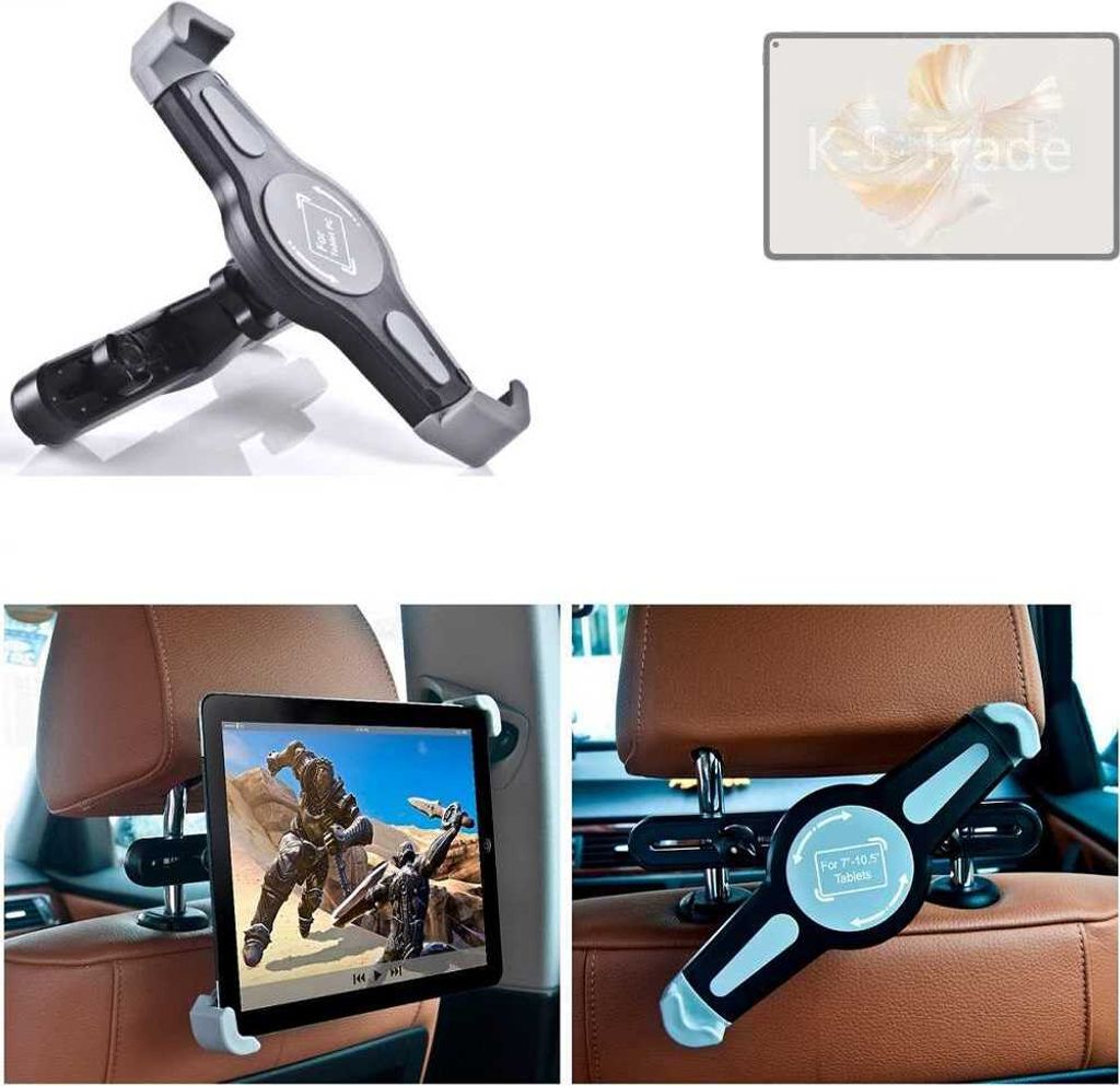 K-S-Trade Tablethalterung kompatibel mit Huawei MatePad Pro 11 (GOT-AL09) KFZ Kopfstützen Halterung 360° Auto Sitzhalterung Headrest Holder Halter