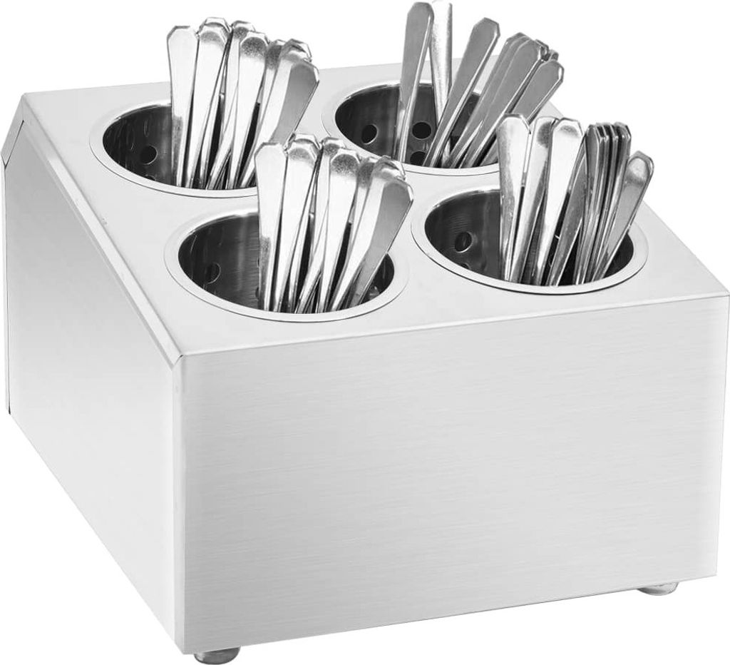 "im Angebot" Besteckbehälter 4 Fächer Quadratisch Edelstahl - Besteckkästen CC20286