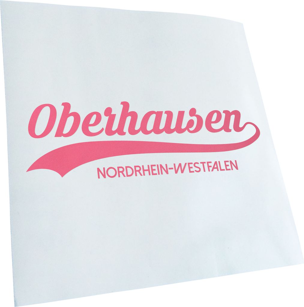 Kiwistar - Autoaufkleber - Oberhausen Nordrhein-Westfalen - Hellrosa - 60x18cm - Aufkleber für Auto, Laptop, Fahrrad, LKW, Motorrad mehrfarbig JDM...