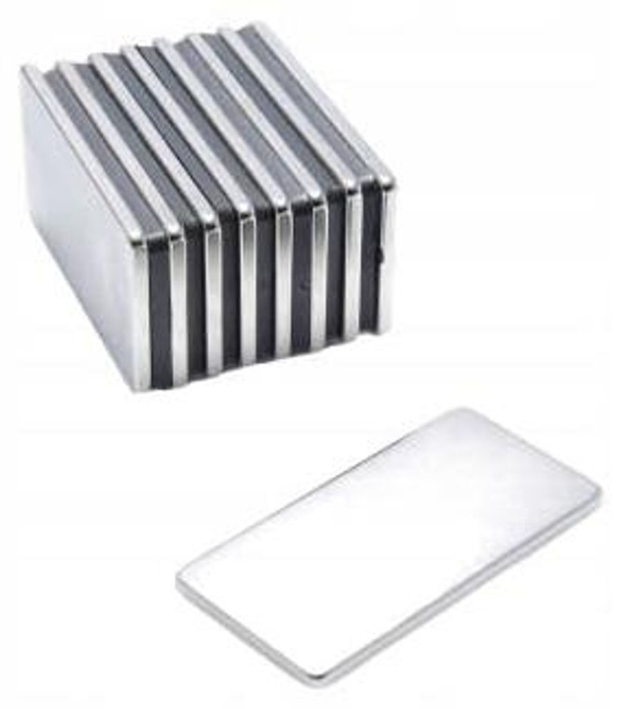 Top Magnesy - 5 Stück Neodym Magnete 40x20x2 mm N38 - extra starke Haftmagnete für Montage, Werkstatt & Industrie