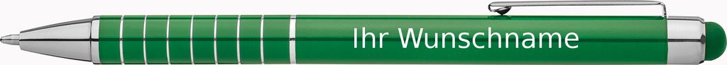 Touchpen Kugelschreiber mit Gravur / aus Metall / Farbe: grün
