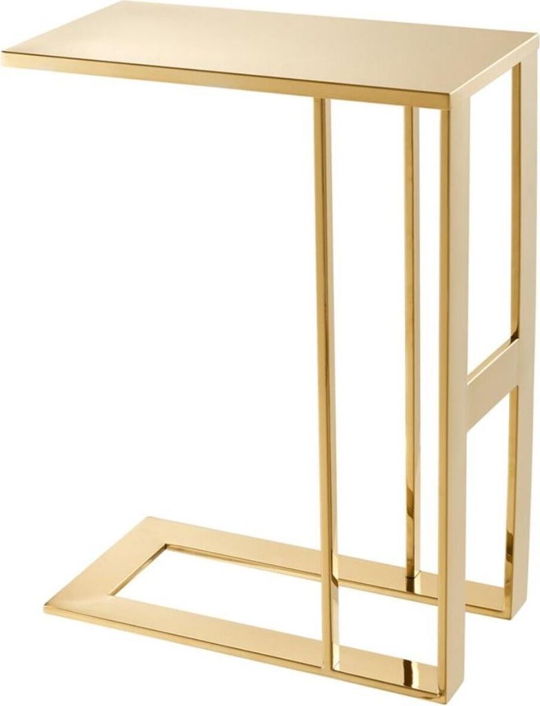 Casa Padrino Luxus Designer Edelstahl Beistelltisch Gold 45 x 23 x H. 60 cm - Designermöbel