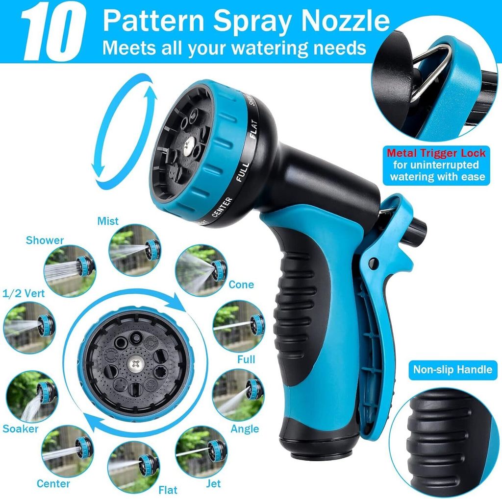 Gartenschlauch Flexibel 30m mit 10 Funktionen Sprühdüse Produktbild 5
