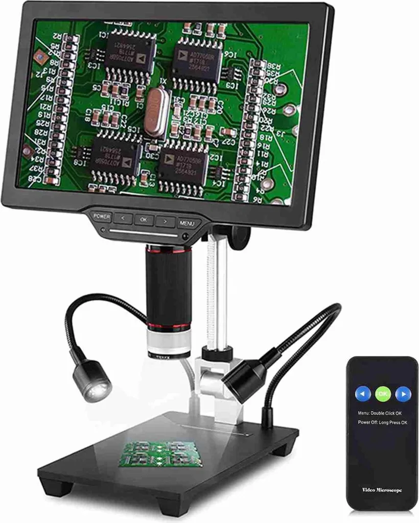 Microscope USB 1600X à écran tactile 10,1 pouces 16MP et télécommande IR - 5